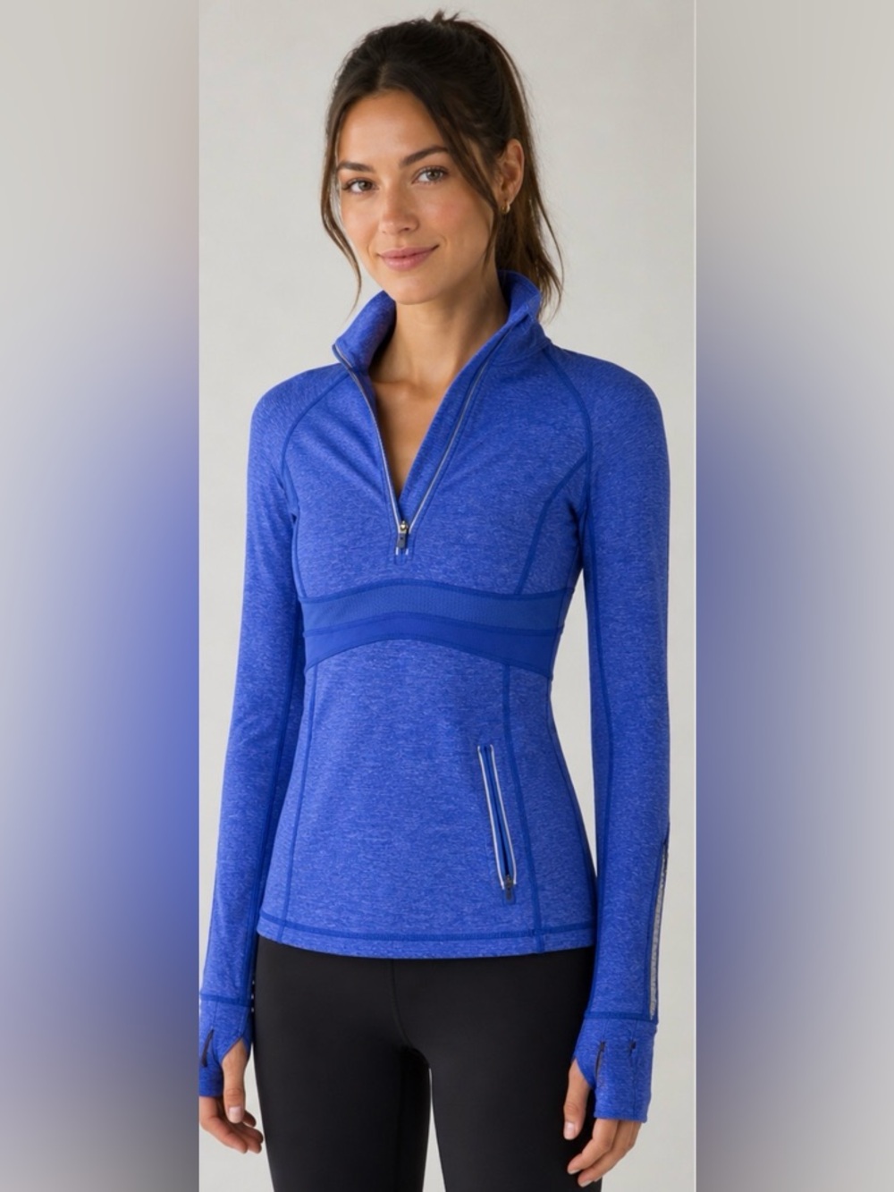 lululemon athletica Blue Half-Zip Long-Sleeve Pullover